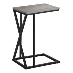 Accent Table, C - Shaped, Contemporary & Stylish - Gray