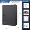300 Key Adjustable Key Cabinet With Combination Lock - Black - Image 6