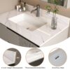 Bianco Carrara Venato 37" Marble Vanity Top With Pre Drilled Faucet Hole And Undermount Sink - White - Image 7