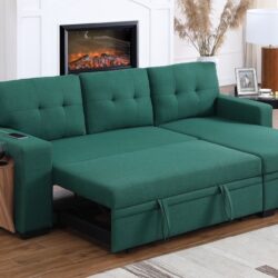 3 Piece Upholstered Sectional - Green