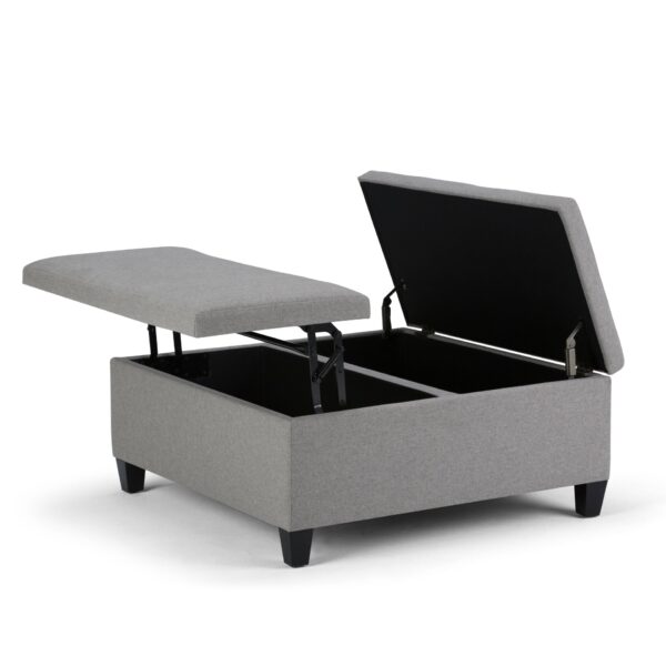 Ellis - Coffee Table Storage Ottoman - Dove Gray