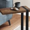 Accent Table, C - Shaped, Stylish Modern - Brown - Image 8