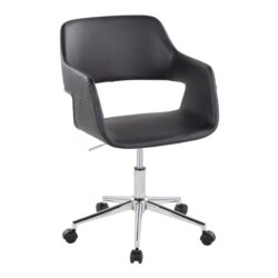 Margarite - Contemporary Task Chair - Chrome / Black