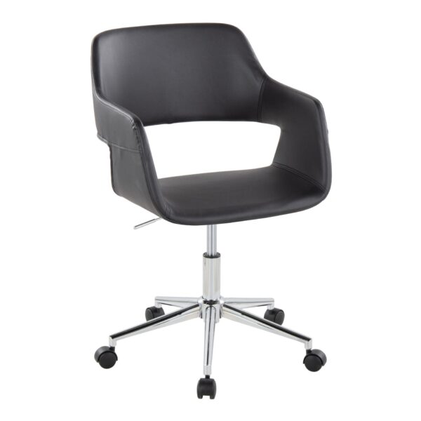 Margarite - Contemporary Task Chair - Chrome / Black
