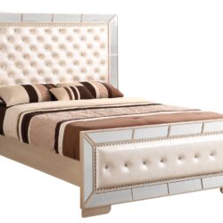 Queen Bed Elegant With Minimalist Design - Off White