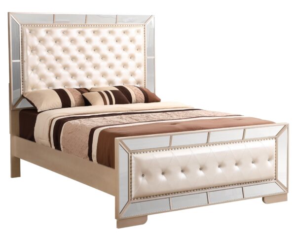 Queen Bed Elegant With Minimalist Design - Off White