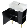 Bathroom Vanity, Combo Cabinet, Bathroom Storage Cabinet, Single Ceramic Sink, Right Side Storage - Black - Image 14