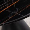 Marble Printed Round Dining Table - Black Columnar Base With Gold Annulus Not Including Chairs - Black - Image 7