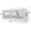 10X20 Ez Pop Up Canopy Outdoor Portable Party Folding Tent With 6 Removable Sidewalls + Carry Bag + 4 Pieces Weight Bag - White - Image 7