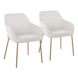 Daniella - Contemporary Dining Chair (Set of 2) - Cream / Gold