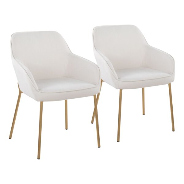 Daniella - Contemporary Dining Chair (Set of 2) - Cream / Gold