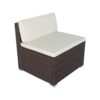 11 Piece Patio Wicker Conversation Set, 10 Seater Patio Sectional Set With 3 Storage Box Under Seat - Brown / White - Image 18