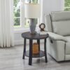 Anze - 3 Piece Coffee Table Set Contemporary Oval Wood Shelf - Charcoal - Image 5