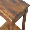 Turned Legs 1 Drawer Side Table - Brown - Image 4