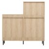 Modern Rattan 5 Door Shoe Storage Cabinet For Entryway Freestanding Design - Natural - Image 11