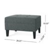 Classic Fabric Ottoman With Birch Wood Legs And High Quality Foam Padding - Charcoal - Image 3