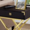 Accent Side Table, Storage Drawer, Contemporary - Espresso - Image 2
