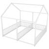 Metal Twin Size House Platform Beds 2 Shared Beds - Antique White - Image 6