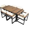 7 Pieces Outdoor Dining Set Patio Dining Table And Chair Set With And Removable Cushions For Patio, Backyard, Garden - Beige - Image 20