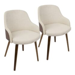 Bacci - Mid-Century Modern Dining / Chair (Set of 2) - Walnut / Cream