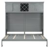 Queen Size Murphy Wall Bed With Top Cabinets & Wine Rack - Gray - Image 15