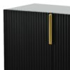 Modern Elegant 4 Door Sideboard Gold Metal Handle Buffet Cabinet For Dining Room, Living Room, Bedroom, Hallway - Black - Image 11