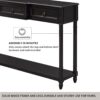 Console Table Sofa Table With Drawers For Entryway With Projecting Drawers And Long Shelf - Espresso - Image 8