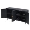 4 Door Cabinet, Suitable For Bedroom - Black - Image 6