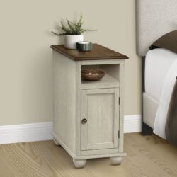 Accent End Table, Storage, Traditional - White