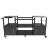 Outdoor Grill Table For Big Egg Style Bbq With Metal Grill Cart And Storage Box And Metal And Stainless Steel - Black / Silver - Image 17