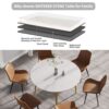 Modern Man-Made Stone Round Metal Dining Table - White / Gold - Image 4