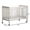 Crib 3 In 1 Convertible, Made Of Sustainable Pinewood, Non Toxic Finish, Comes With Locking Wheels, Wooden Nursery Furniture - Storm Gray - Image 2