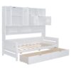 Twin Size Daybed With 2 Drawers And All In One Cabinet And Shelf - White - Image 5