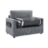 Twin Size Sofa Bed Sleeper Sofa Loveseat Sofa With Foldable Mattress, USB Ports, Side Table & Storage Pocket - Gray - Image 9