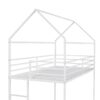 Twin Over Twin Bunk Bed, House With Frame Built-In Ladder, No Box Spring Needed - White - Image 6
