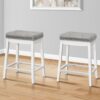Bar Stool Counter Height, Saddle Seat, Transitional (Set of 2) - White - Image 3
