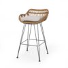 Outdoor Rattan Bar Chair With Metal Legs - Brown - Image 6