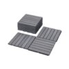 20 Piece Interlocking Deck Tiles Striped Pattern, Square Acacia Hardwood Outdoor Flooring For Patio, Bancony, Pool Side - Light Gray - Image 38