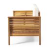 Acacia Wood Loveseat And Coffee Table Set With Cushions - Brown - Image 18