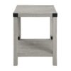 Rustic Industrial Metal X 2 Tier Side Table - Stone Gray - Image 3