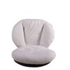 360° Swivel Office Chair, Modern Chenille Chair With And Metal Base Frame, No Wheels, Accent Chair - White - Image 14