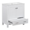 Bathroom Vanity With Single Sink, Combo Cabinet Undermount Sink, Bathroom Storage Cabinet With Two Doors And A Drawer, Soft Closing, Multifunctional Storage, Solid Wood Frame - White - Image 14