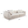 Nordic Modern Sofa With Removable Pillowcase, French Velvet Fabric, Solid Wood Frame, High Density Sponge Filling, 4 Throw Pillows - Beige - Image 3