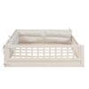Wood Full Size Upholstered Platform Bed With Guardrail And Pillow - Beige - Image 10