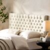 Annecy - Contemporary Upholstered Full / Queen Fabric Headboard - Ivory - Image 2