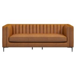 Angelina - Leather Sofa - Brown