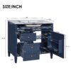 Bathroom Vanity With Top Sink, Modern Bathroom Storage Cabinet, 2 Drawers And A Tip-Out Drawer, Single Sink Bathroom Vanity - Blue - Image 8