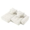 Modern Oversized Modular Sectional Sofa With Ottoman, Seat, Chaise Lounge And Armrest, Sparkling Chenille Fabric Soft Cushion Sofa With 4 Pillows, 4 Pieces Diy Combination Tufted Sofa, No Assembly Required - Beige - Image 25