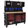 Heavy Duty Tool Cart With 19 Drawers, Tools Not Included, Mobile Storage For Workshop Or Laboratory - Black / Red - Image 10