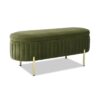Chloe - Modern Glam Storage Bench - Olive Green - Image 4